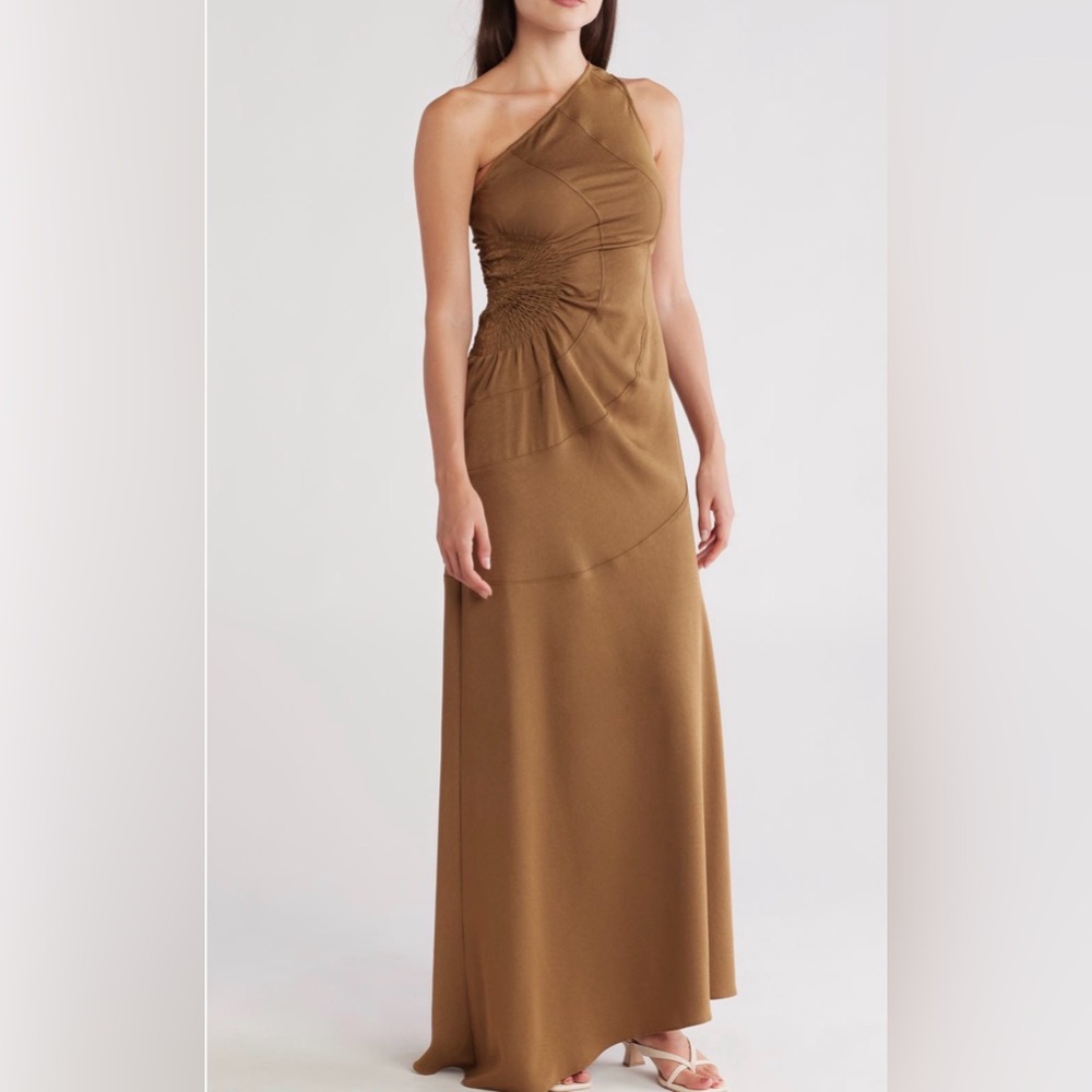 A.L.C. Brown One-Shoulder Dress